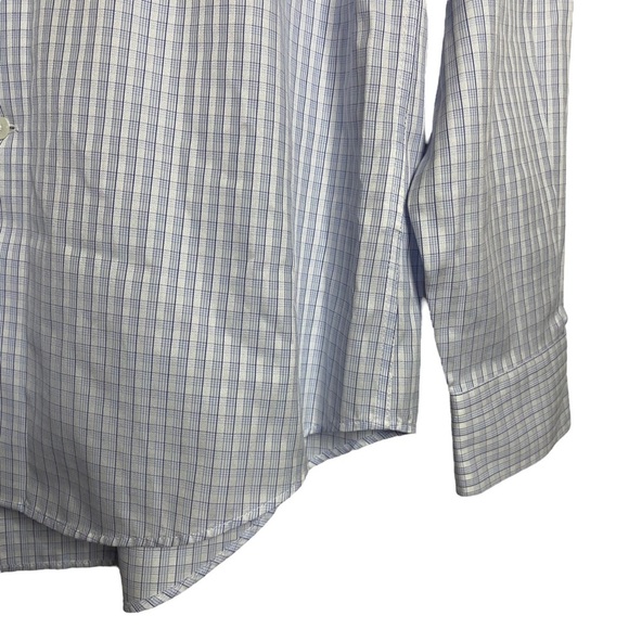 Jos. A. Bank Reserve Wrinkle Free Slim Fit White Blue Dress Shirt 16.5-35 - Picture 8 of 16